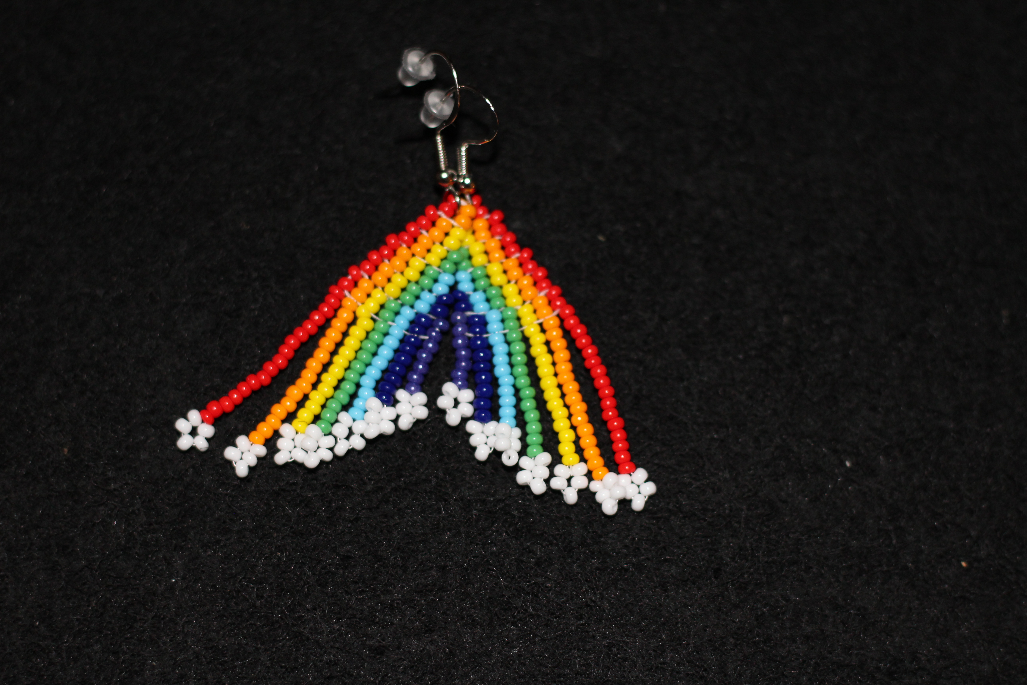 Rainbow Cloud Fringe Earrings